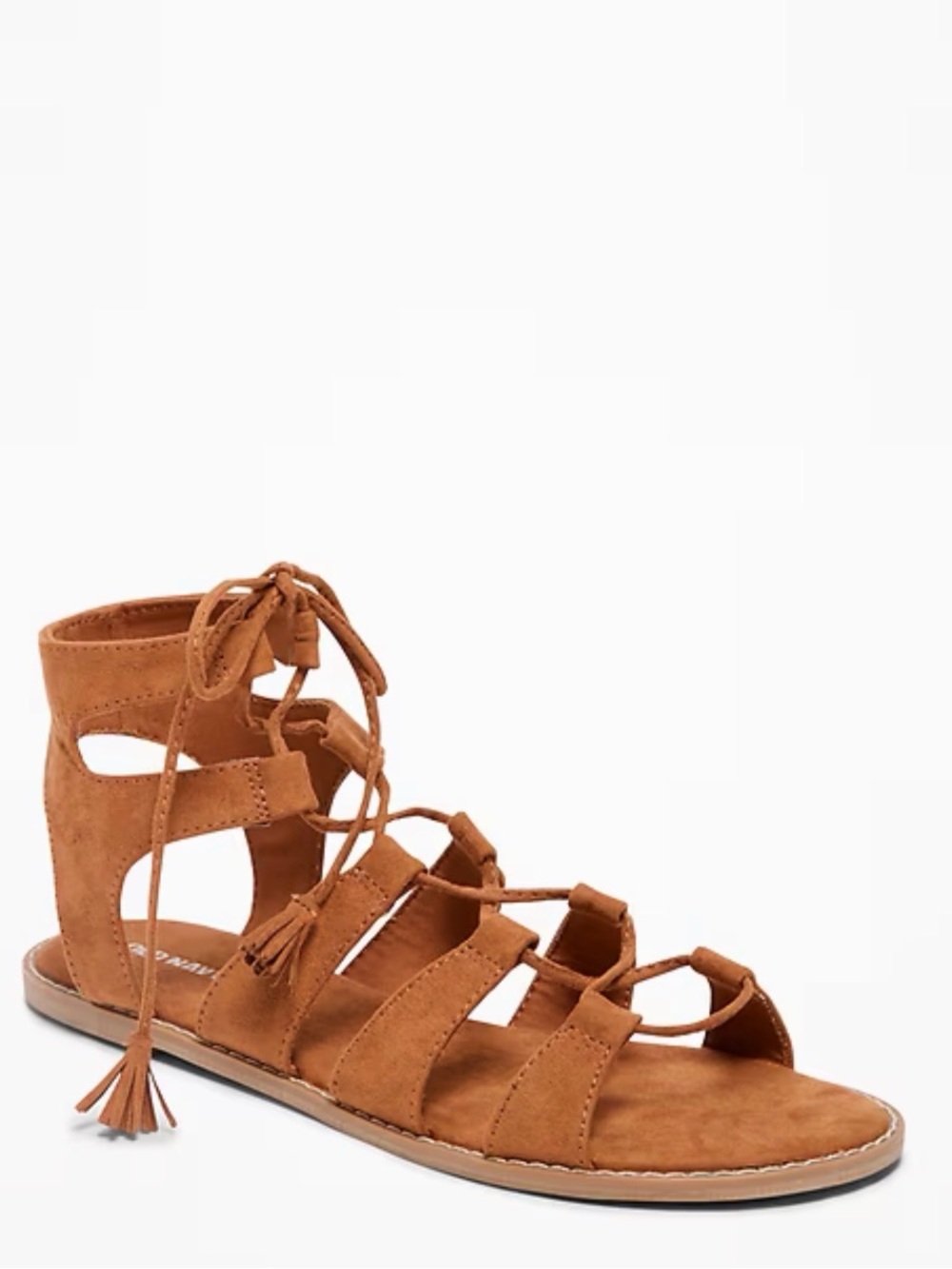 Old navy cognac faux Suede Lace-Up Gladiator Sandals